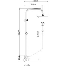 NIL Baterie sprchová s hlavovou a ruční sprchou-rozteč 150mm zlatá-kartáčovaná NL182.5/7ZK