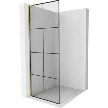 Mexen Kioto L Walk-in sprchová stěna 70 x 200 cm, černý vzor, zlatá - 800-070-103-50-77