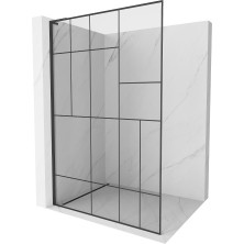 Mexen Kioto L Walk-in sprchová stěna 70 x 200 cm, černý vzor, černá - 800-070-103-70-78