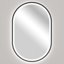 CERANO Koupelnové LED zrcadlo Salvo, kovový rám černá matná 40x60 cm CER-NT8144C-40X60