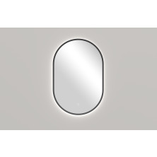 CERANO Koupelnové LED zrcadlo Valto, kovový rám černá matná 40x60 cm CER-NT8144D-40X60