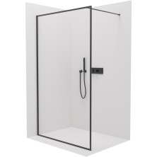 CERANO Sprchová zástěna Walk-in Moreli L/P černá matná, transp.sklo 100x200 cm CER-417614