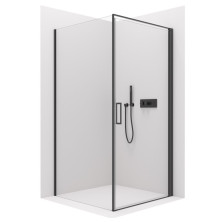 CERANO Sprchový kout Porte L/P černá matná, transparentní sklo 80x80cm křídlový CER-413549