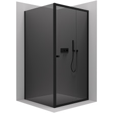 CERANO Sprchový kout Varone L/P černá matná, grafitové sklo 130x100 cm posuvný CER-429703