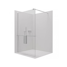 CERANO - Sprchová zástěna Walk-in Onyx L/P + polička/držák na ručníky - chrom, transparentní sklo - 70x200 cm