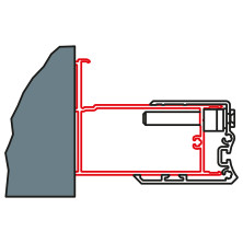 SANSWISS SWING-LINE, SWING-LINE F Profil k rozš.dveří ke zdi o 25mm aluchrom ACSL2.50x1842