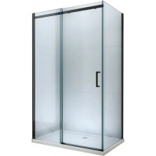 Mexen Omega výsuvná sprchová kabina 140 x 80 cm, průhledná, černá - 825-140-080-70-00