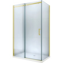 Mexen Omega sprchový kout 100x80 cm, průhledná, zlatá + vanička 825-100-080-50-00-4010