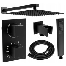 Mexen Cube DR02 podomítkový sprchový set s dešťovou sprchou 30 cm, černá - 77502DR0230-70