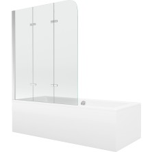 Mexen Cube vana 170x80cm panel + zástěna 120 cm, transparent, chrom 550517080X9012030100