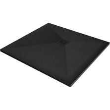 Mexen Stone+ čtvercová kompozitová vanička 100x100 cm, černá, černý potah 44701010-B