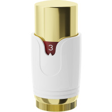Termostatická hlavice Mexen na radiátor, bílá/zlatá - W900-000-25